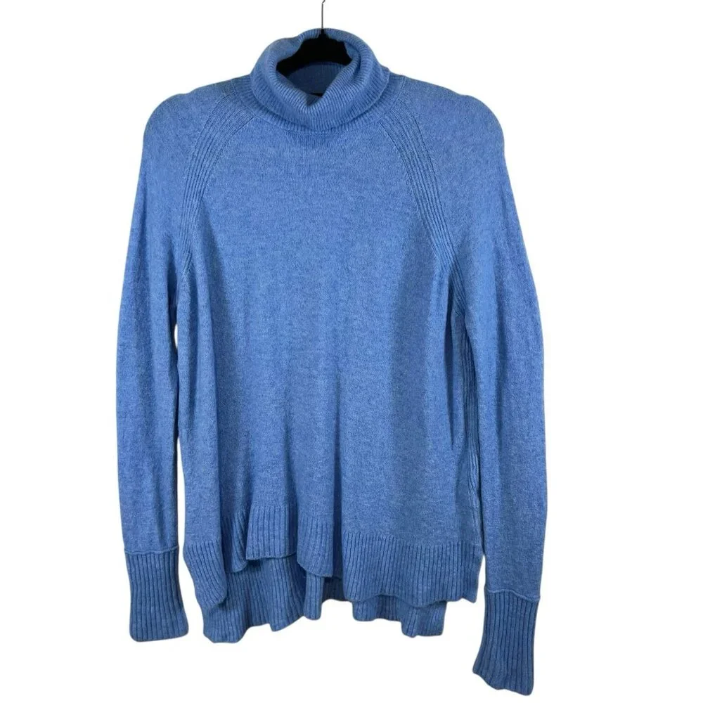 J. CREW Blue Wool Alpaca Blend‎ Turtleneck Long Sleeve Sweater Size Small